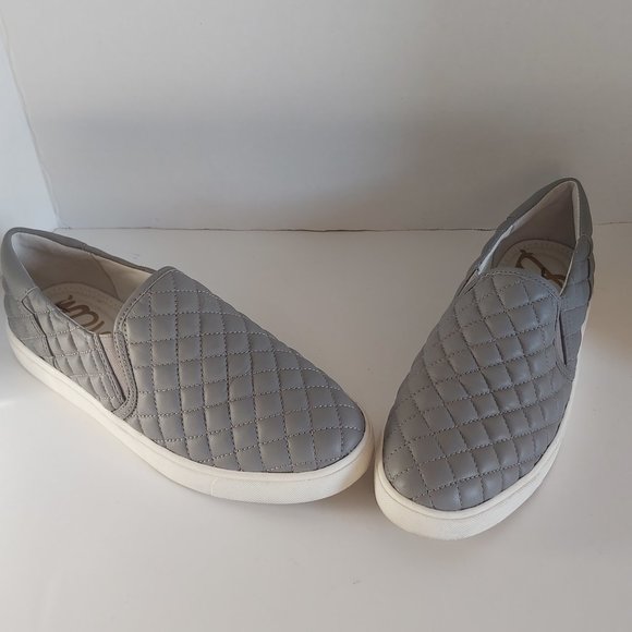 Sam Edelman Ezzie grey quilted leather sneaker - Picture 5 of 12